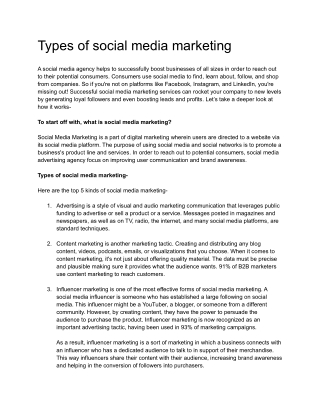 Types of Social Media Marketing