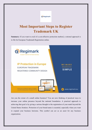 Most Important Steps to Register Trademark UK