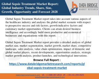 Global Sepsis Treatment Market Applications, Products, Share, Growth, Insights