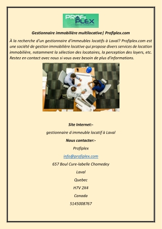 Gestionnaire immobilière multilocative Profiplex