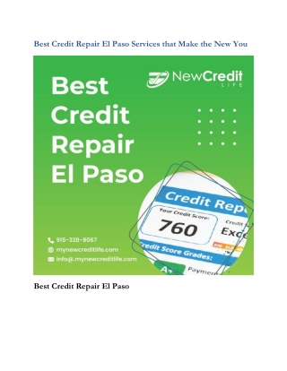 Best Credit Repair El Paso Services that Make the New You