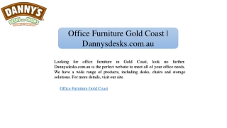 Office Furniture Gold Coast | Dannysdesks.com.au