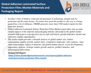 Global Adhesion Laminated Surface Protection Films Market is Expected to Reach C