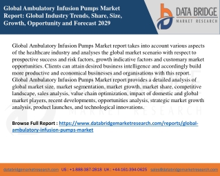 Global Ambulatory Infusion Pumps Market is Expected to Reach CAGR of 10.4% in th