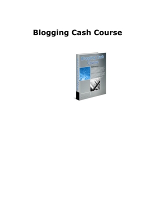 Blogging Cash Course