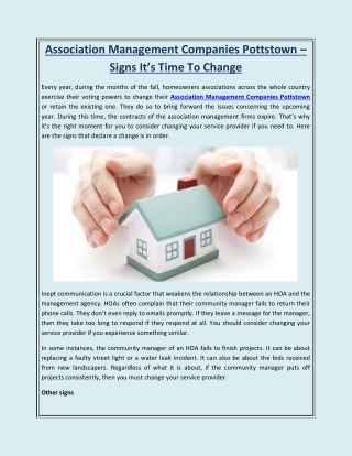 Association Management Companies Pottstown – Signs It’s Time To Change