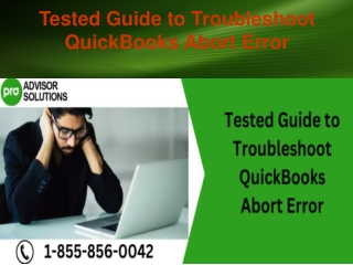 Tested Guide to Troubleshoot QuickBooks Abort Error