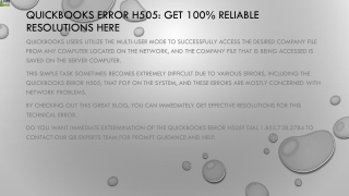 An easy method to fix QuickBooks error H505
