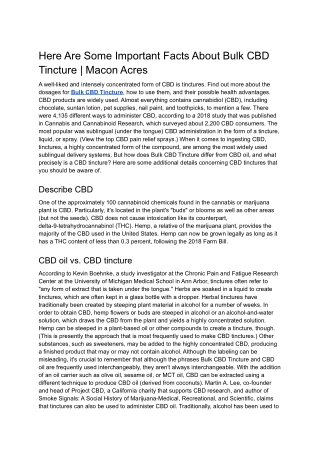 Here Are Some Important Facts About Bulk CBD Tincture | Macon Acres
