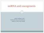 MiRNA and oncogenesis
