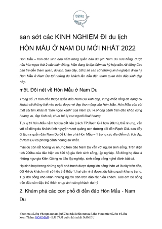 Cam Nang Du Lich Hon Mau Nam Du Cung Xuantien52hz