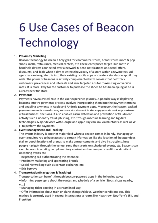 6 Use Cases of Beacon Technology