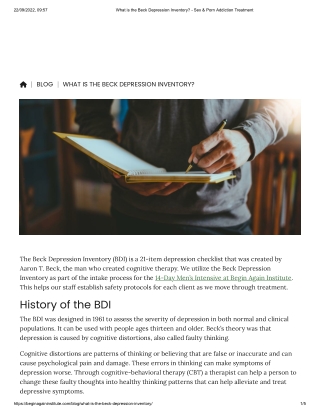 What is the Beck Depression Inventory_ - Sex & Porn Addiction Treatment
