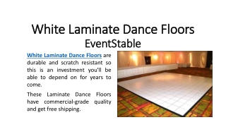 White Laminate Dance Floors - EventStable
