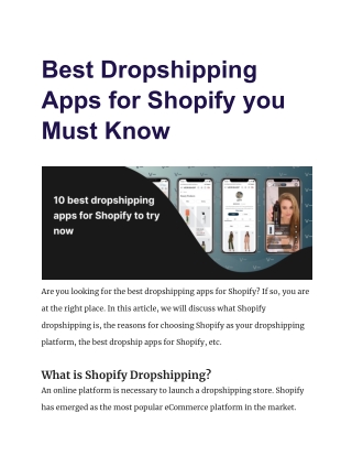 Best Dropshipping Apps for Shopify you Must Know