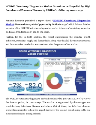 Global NORDIC Veterinary Diagnostics Market PR