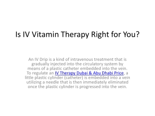 Aa Is IV Vitamin Therapy Right for You