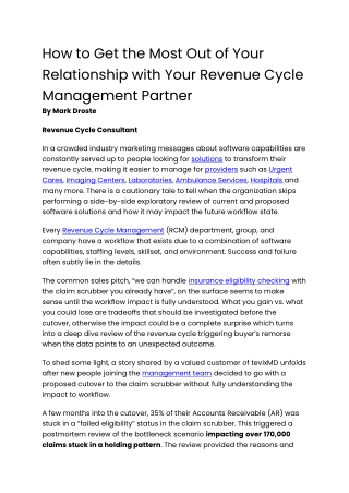 Revenue Cycle Management Partner