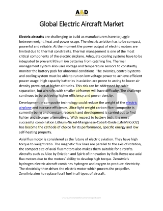 Electric Aircraft Market | Electric Aviation | Aviation And Defense Market Repor