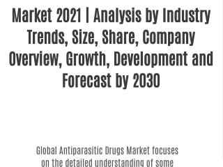 Antiparasitic Drugs  Market 2021 | Analysis by Industry Trends, Size, Share, Company Overview, Growth, Development and F