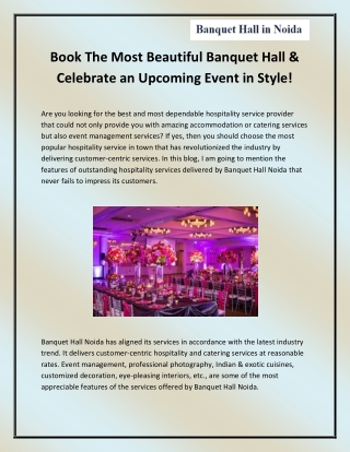 AC Banquet Hall in Noida