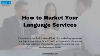 How to Market Your Language Services