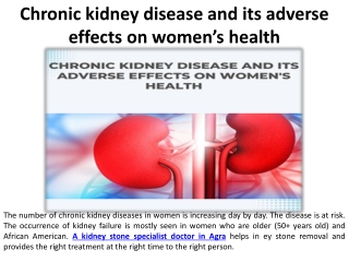 Effects of chronic kidney disease negatively on women's health