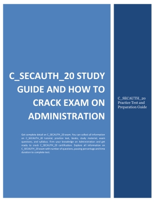 C_SECAUTH_20 Study Guide and How to Crack Exam on Administration