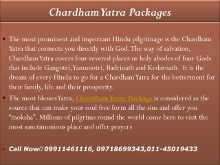 Chardham Yatra Packages 2013