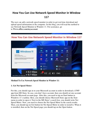 How You Can Use Network Speed Monitor in Window 11?
