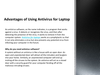 Using Antivirus to Protect Your Laptop