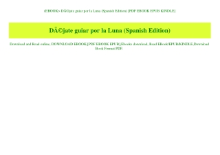 (EBOOK DÃƒÂ©jate guiar por la Luna (Spanish Edition) [PDF EBOOK EPUB KINDLE]