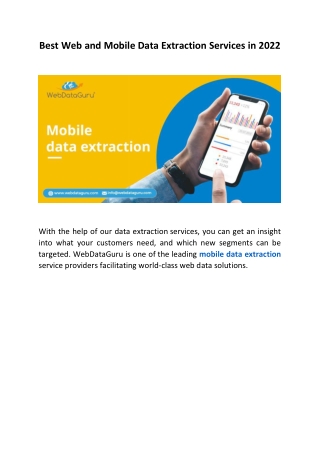 Best Web and Mobile Data Extraction Services in 2022