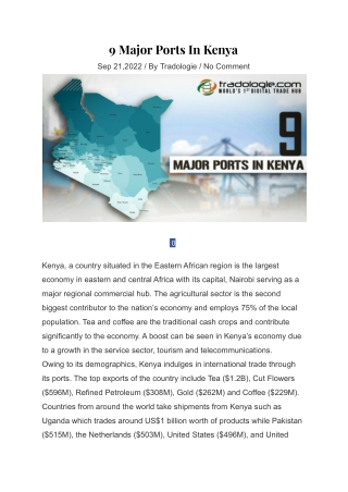 9 Major Ports In Kenya