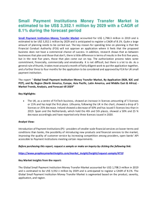 Small Payment Institutions Money Transfer Market
