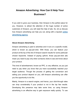 Amazon Advertising How Can It Help Your Business