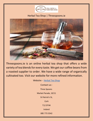 Herbal Tea Shop | Threespoons.ie