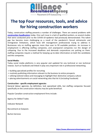 The top Four resources, tools, and advice for hiring construction workers