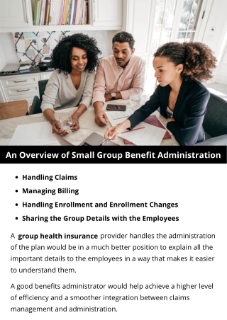 An Overview of Small Group Benefit Administration