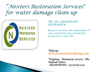 Nexters Restoration Services:Water damage clean up Virginia