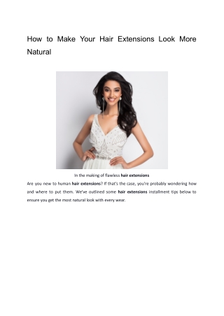 How to Make Your Hair Extensions Look More Natural
