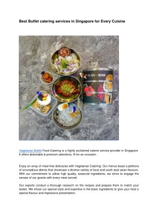 Best Buffet catering services in Singapore