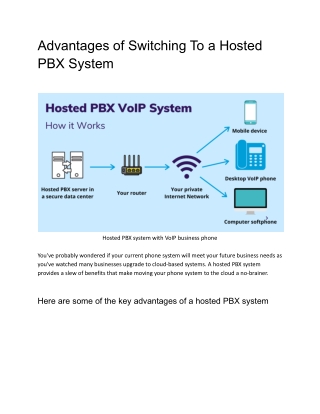 Advantages of Switching To a Hosted PBX System