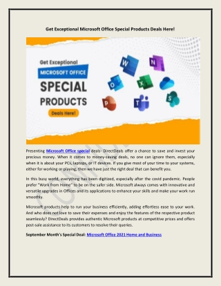 Purchase Microsoft Office Products from DirectDeals