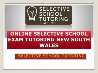 Online Selective School Exam Tutoring New South Wales