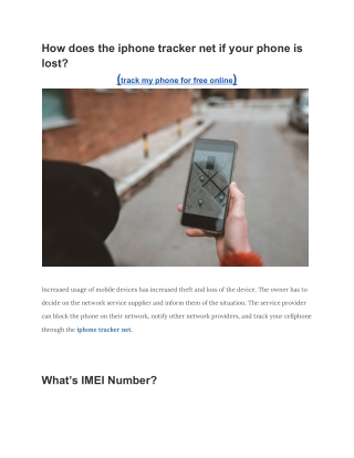How does the iphone tracker net if your phone is lost?