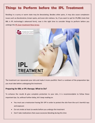 Things  to  Perform  before  the  IPL  Treatment