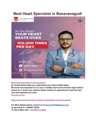 Best Heart Specialist in Basavanagudi