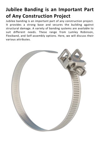 Jubilee Banding is an Important Part of Any Construction Project
