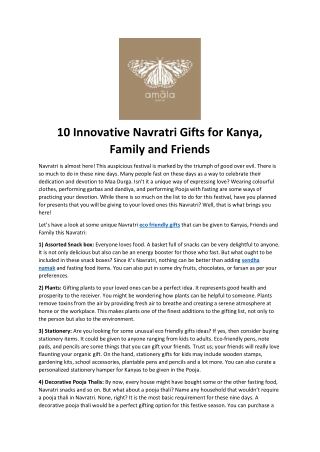 10 Innovative Navratri Gifts for Kanya, Family and Friends